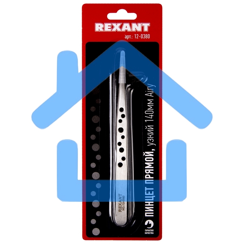 Пинцет прямой, узкий 140 мм Airy (блистер) Rexant