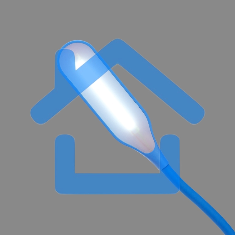 Светильник настольный Click 4Вт, LED, 4000К, диммируемый 3 ступени, заряжаемый, на прищепке, синий Rexant