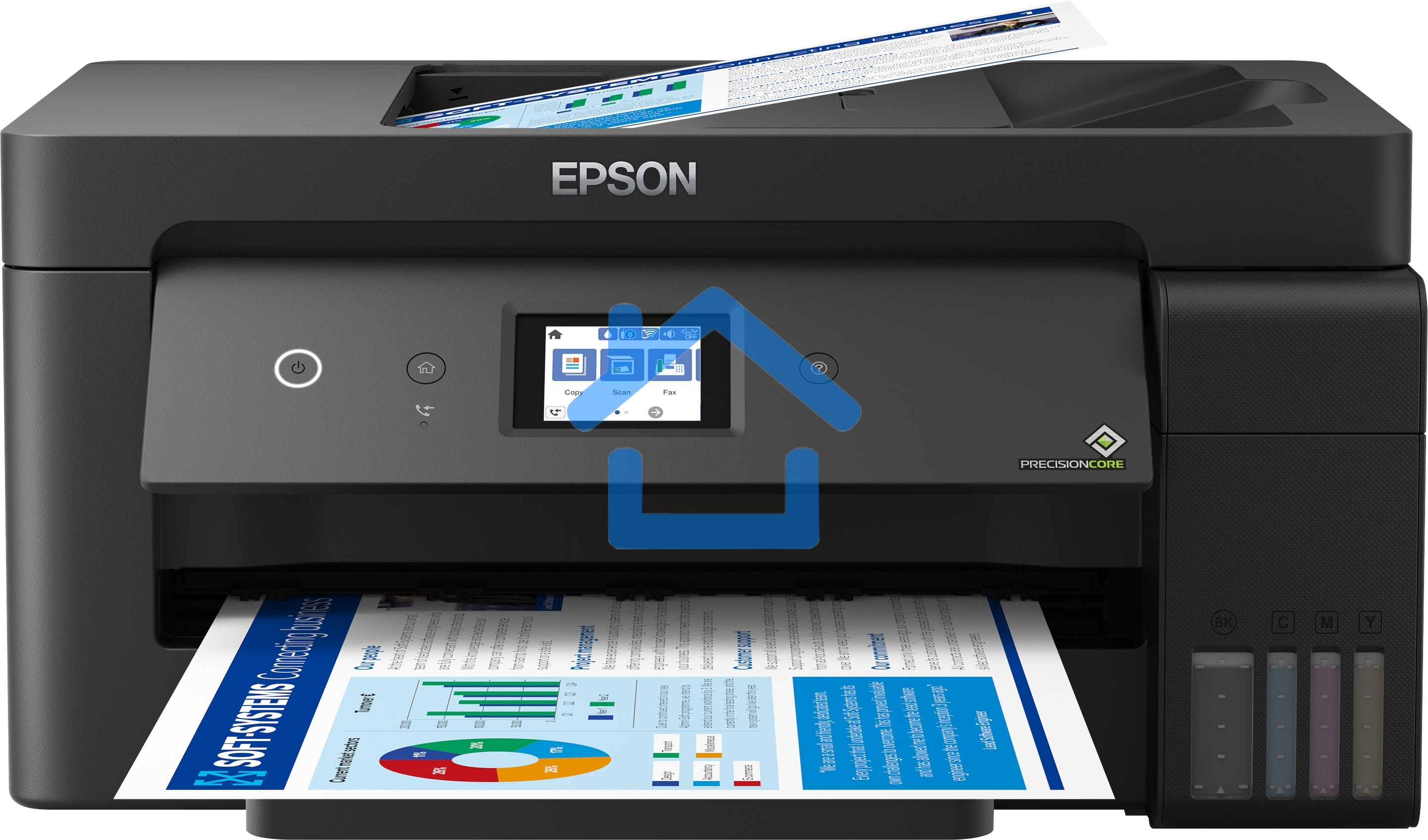 МФУ струйное Epson L14150, A3, цветной, печ. 38 стр/мин (ч/б) 24 стр/мин (цв.), 1200 x 4800 dpi (печать) 1200x2400dpi (скан.), USB, RJ-45, Wi-Fi
