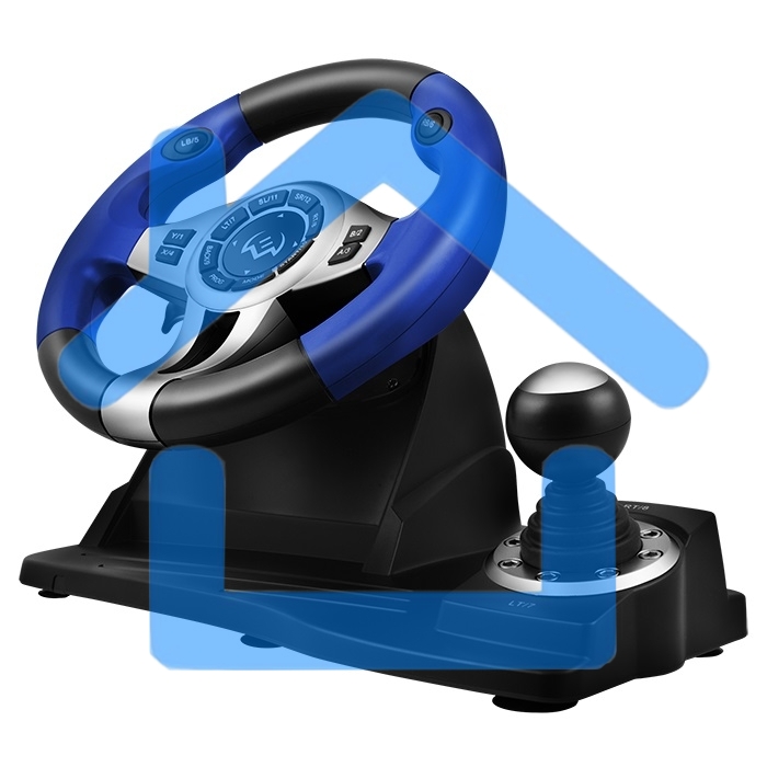 Руль черный Sven GC-W600 (виброотдача, педали, джойстик, 12 кн., USB)