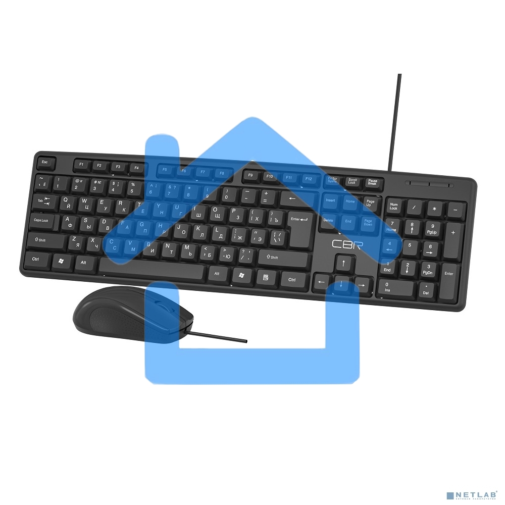 Комплект клавиатура + мышь CBR KB SET 709, USB. Клавиатура: 104 кл., офисн., 1,5 м. Мышь: 1000 dpi, 3 кн., 1,5 м