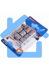 Соединительная клемма многоразовая, 3-х проводная, серая (0,08-4 мм²), (10шт.) Rexant