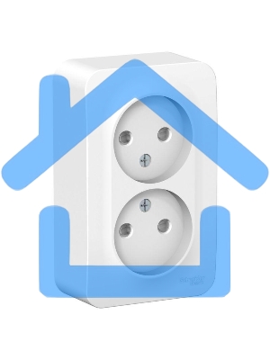 Розетка 2-м ОП BLANCA 16А 250В защ. шторки без заземл. изол. пласт. белый SchE BLNRA001211