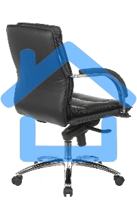 Кресло руководителя Бюрократ T-9927SL-LOW/BLACK черный, кожа, низкая спинка, крестовина хром