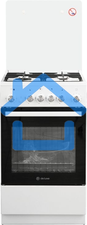 Плита комбинированная De Luxe 5040.41ГЭ (КР) ЧР белый, конфорок 4 шт, духовка 46 л, 50 см x 85 см x 50 см