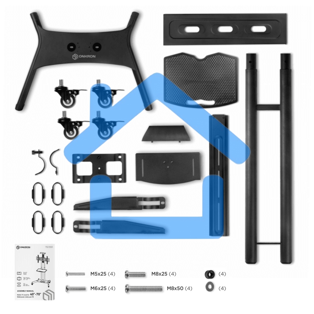 Мобильная стойка ONKRON TS1551 черный