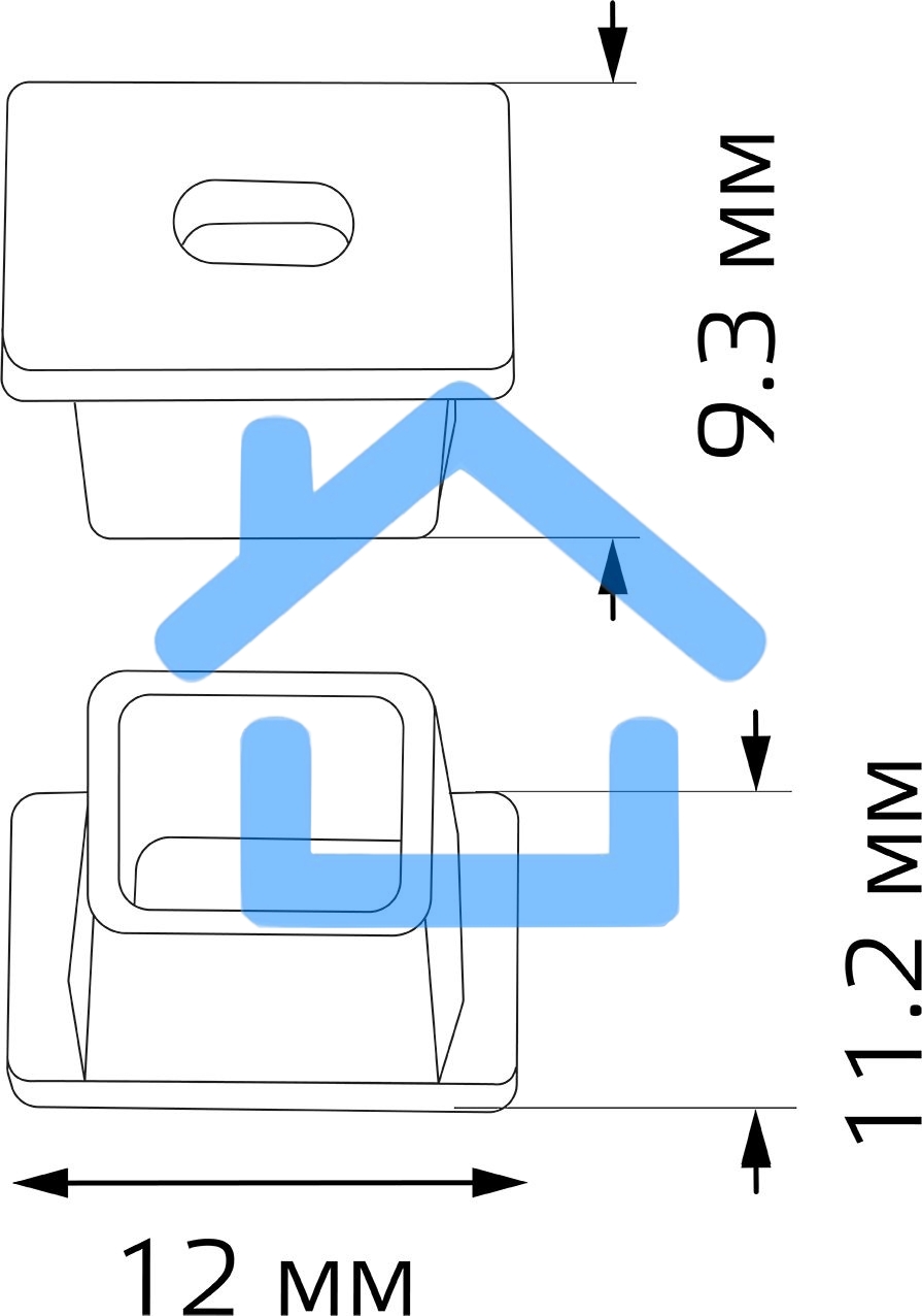 Заглушки для врезного профиля светодиодной ленты гл. 12мм (2 заглушки в пакете)