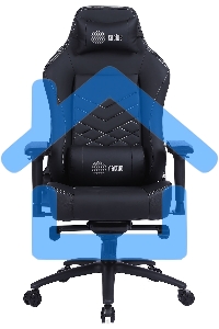 Кресло игровое Cactus CS-CHR-0112BL черный, сиденье черный, эко.кожа, с подголов. крестовина металл, пластик черный