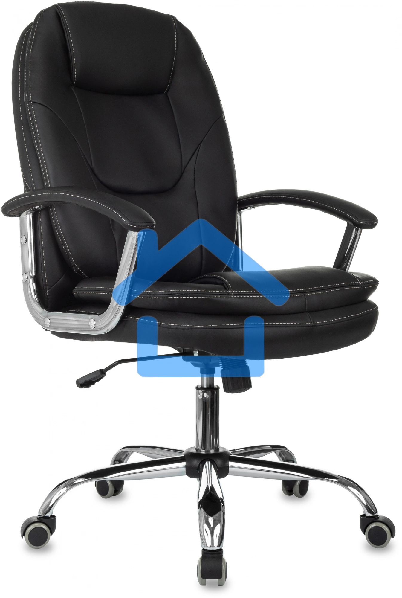 Кресло руководителя Бюрократ CH-868SL черный, эко.кожа, крестов. металл хром