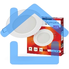 Светильник светодиодный RLP-VC 9Вт 230В 6500К 630лм 118мм IP40 панель круглая бел. IN HOME 4690612024523