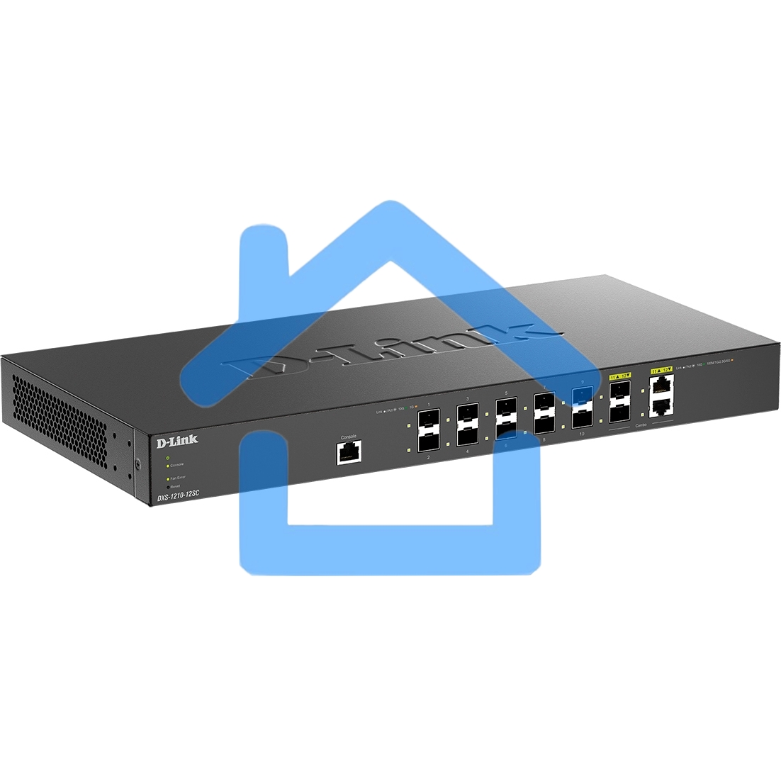 Настраиваемый L2+ коммутатор D-Link DXS-1210-12SC/B1A PROJ с 10 портами 10Gbase-X SFP+ и 2 комбо?портами 10Gbase-T/SFP+