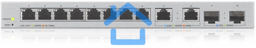 Коммутатор Zyxel XGS1210-12-ZZ0102F 8x1Гбит/с 2x2.5Гбит/с 2SFP+ управляемый
