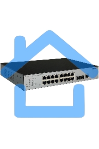 Коммутатор Управляемый L2 16x1000Base-T, 2x1000Base-X SFP, консольный порт RJ-45, комплект для установки в 19