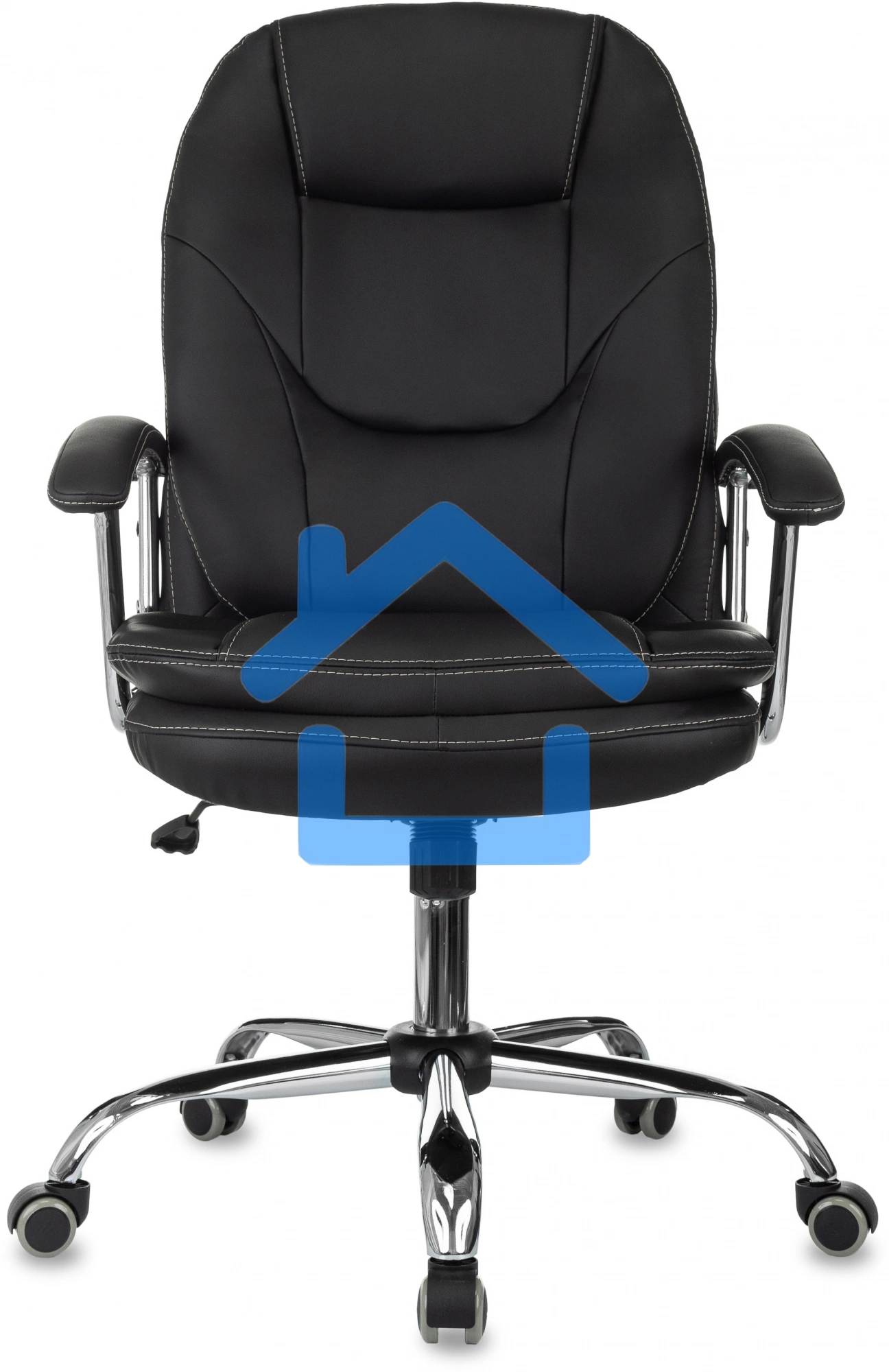 Кресло руководителя Бюрократ CH-868SL черный, эко.кожа, крестов. металл хром