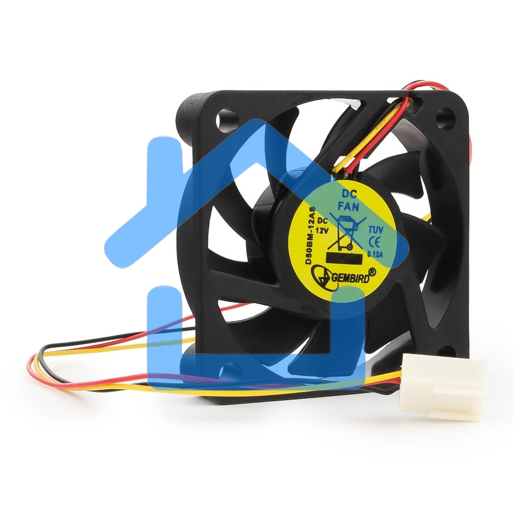 Вентилятор для корпуса Gembird D50BM-12AS-R черный, 50 мм, 5000 об/мин, 25 дБ, 3 pin