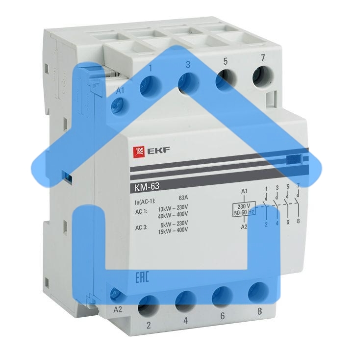 Контактор модульный EKF km-3-63-40 КМ 63А 4NO (3 мод.) PROxima