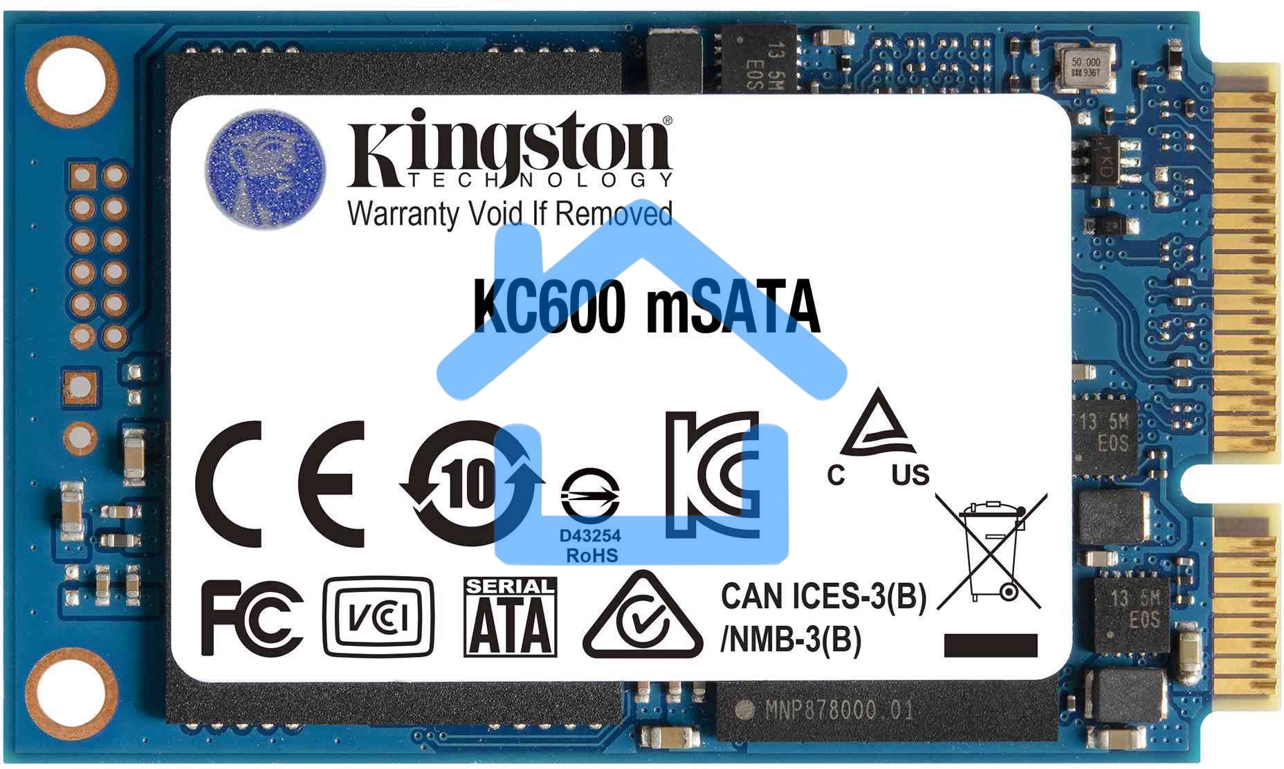 Накопитель SSD Kingston KC600, 256Gb, mSATA, R/W 550/500