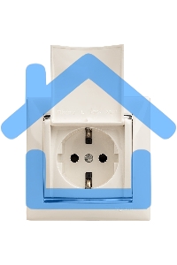 Розетка Valena с заземлением с крышкой (белая)