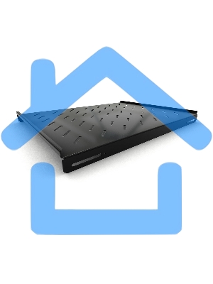 Полка стационарная Hyperline TSH3L-650-RAL9004 (TSH3L-650-RAL9005) глубина 650 мм, с боковым креплением, нагрузка до 20 кг, для шкафов серии TTb, TTR, TTC2, 485х650мм (ШхГ), черный