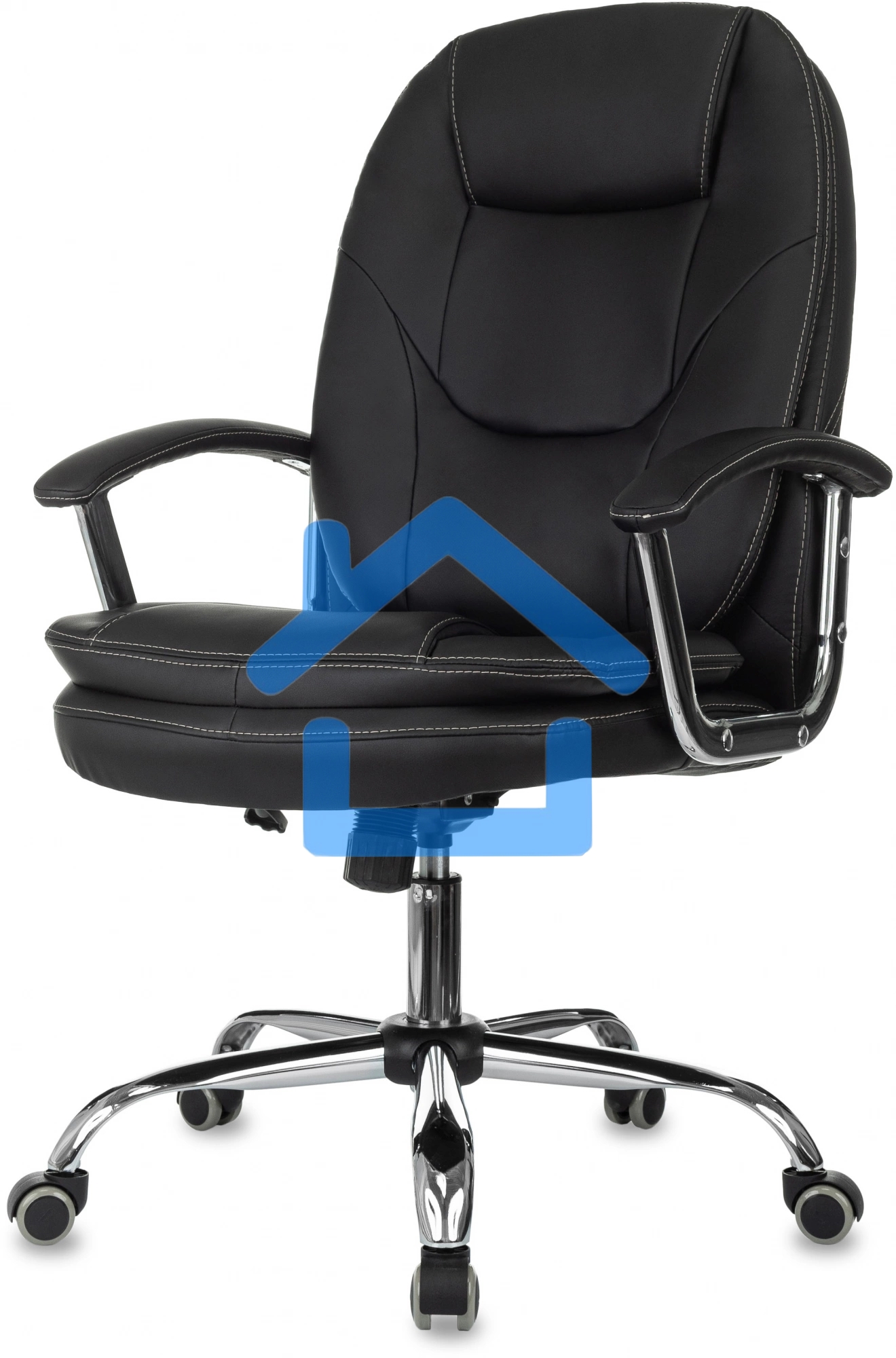 Кресло руководителя Бюрократ CH-868SL черный, эко.кожа, крестов. металл хром