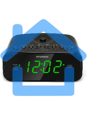 Радиобудильник Hyundai H-RCL221 черный LCD подсв:зеленая часы:цифровые FM