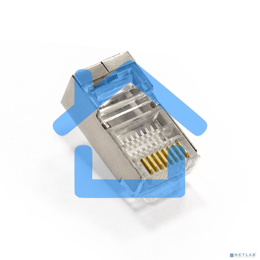 Коннектор ExeGate PL45-C5-8P8C-SH-100 RJ-45 Кат.5e (8P8C) под одножильный кабель, экранированный, золотое напыление (100шт)