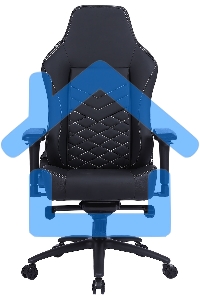 Кресло игровое Cactus CS-CHR-0112BL черный, сиденье черный, эко.кожа, с подголов. крестовина металл, пластик черный