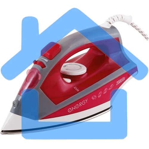 Утюг Energy EN-328 бордовый, 2000 Вт, стальная подошва (270053)