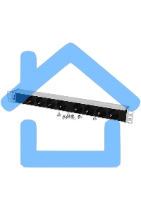 Блок розеток Rem-32 с инд., 8 Schuko, 32A, алюм., 19