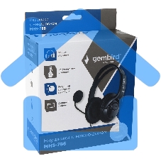 Гарнитура стерео Gembird MHS-786, черный, регулятор громкости