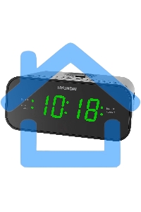 Радиобудильник Hyundai H-RCL221 черный LCD подсв:зеленая часы:цифровые FM