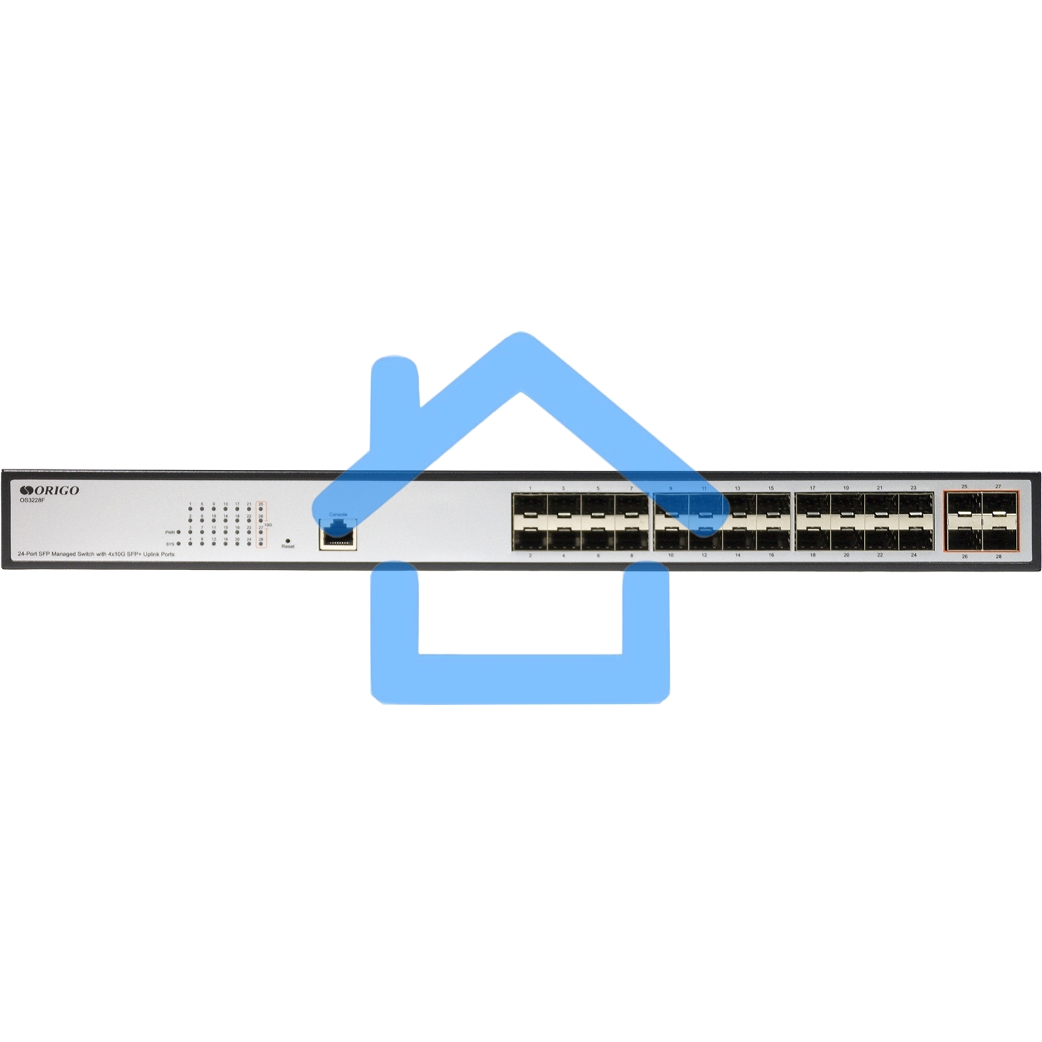 Коммутатор ORIGO Managed L3 Switch 24x1000Base-X SFP, 4x10Gbase-X SFP+, RJ45 Console, 19