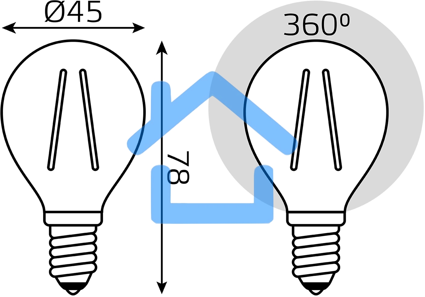 Лампа филам. Gauss Filament 5Вт цок.:E14 свеча 220B св.свеч.бел.нейт. (упак.:10шт) (105801205)