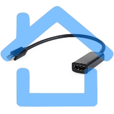 Переходник miniDisplayPort - HDMI, Cablexpert A-mDPM-HDMIF-02, 20M/19F, кабель 15см, черный, пакет