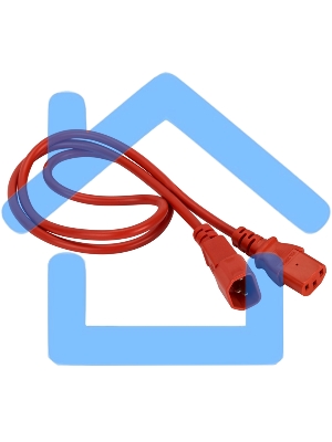 Шнур питания C13-C14, 3х0.75, 220В, 10А, красный, 1.8 метра