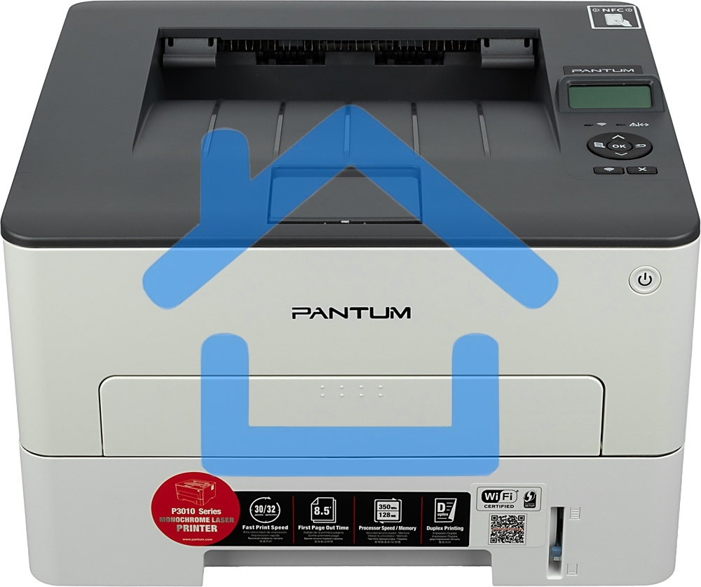 Принтер лазерный Pantum P3010DW, A4, ч/б, печ. до 30 стр/мин., 1200 x 1200 dpi, USB, RJ-45, Wi-Fi, NFC