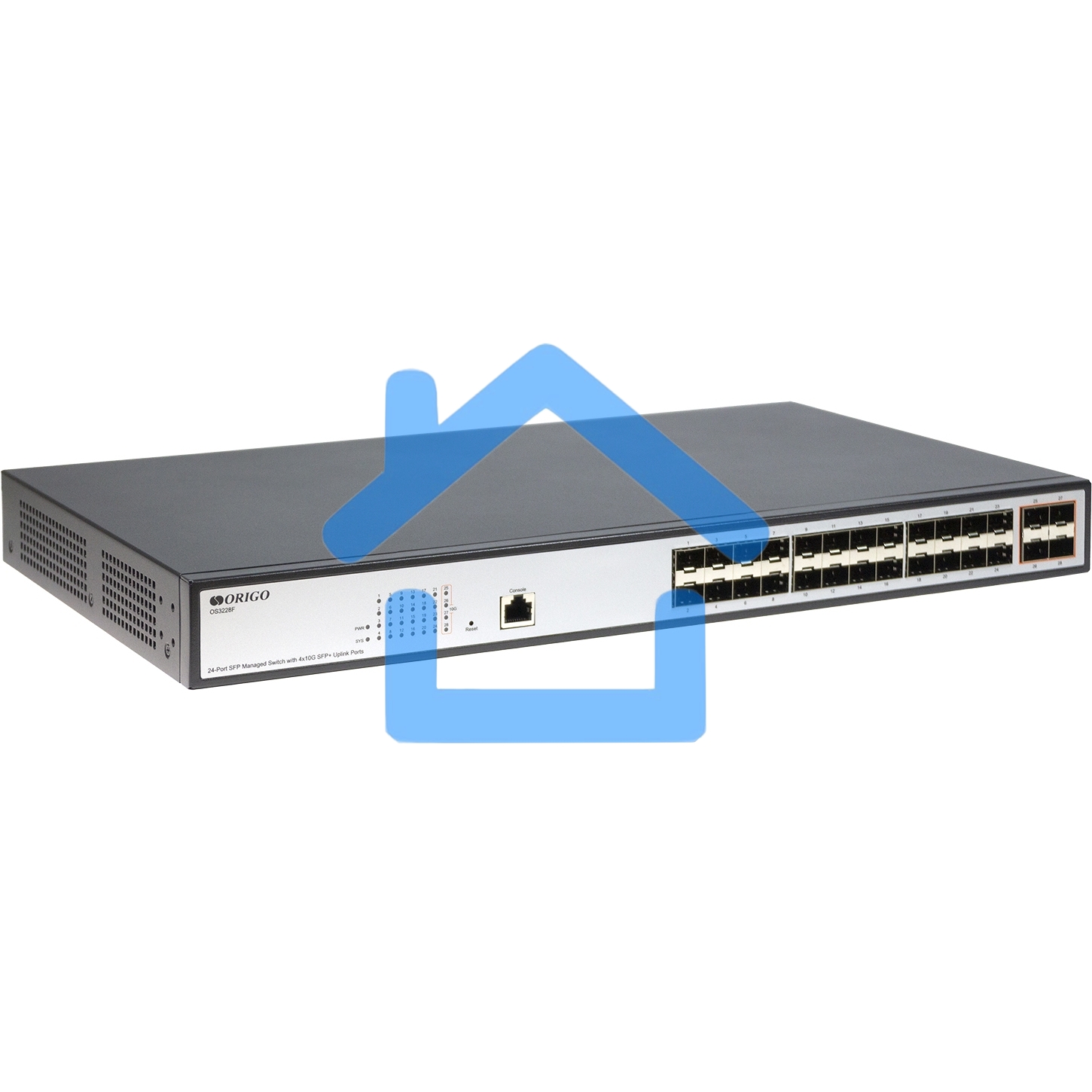 Коммутатор ORIGO Managed L3 Switch 24x1000Base-X SFP, 4x10Gbase-X SFP+, RJ45 Console, 19