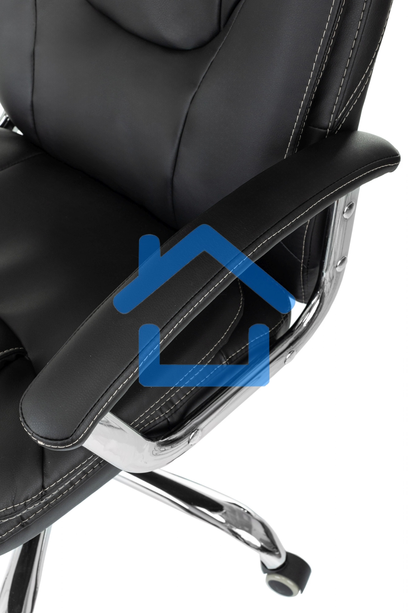 Кресло руководителя Бюрократ CH-868SL черный, эко.кожа, крестов. металл хром