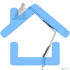 Светильник настольный Camelion KD-335 C01 белый с метал. струбциной, 230V, 40W, E27