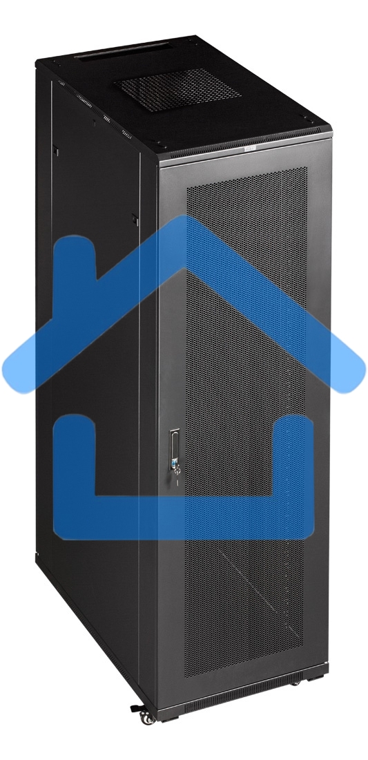 Шкаф серверный Lanmaster (TWT-CBB-42U-8X10-G1) напольный 42U 800x1000мм пер.дв.стекл задн.дв.двуст. 2 бок.пан. 800кг черный IP20