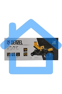 Домкрат гидравлический подкатной с фиксатором Denzel 2,8 т, 135-385 мм, в кейсе 51156