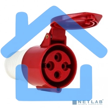 Розетка кабельная 32А 380В 3P+РЕ IP44 (224) EKF ps-224-32-380