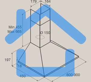 Вытяжка купольная Jet Air GAIA IX/A/90 / 650 куб.м., кнопочное управление, нержавеющая сталь