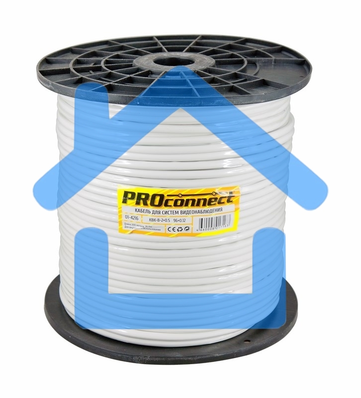 Кабель КВК-В-2+2x0,50 мм² (Cu/CCA) (96) белый (бухта 200 м) PROconnect