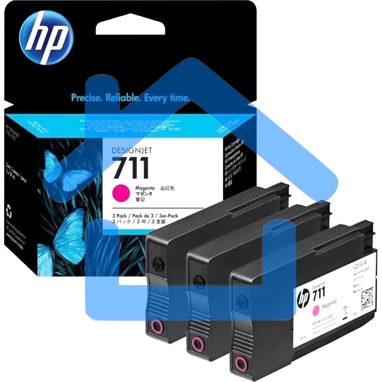 Картридж струйный HP №711 CZ135A пурпурный x3уп. для HP DJ T120/T520