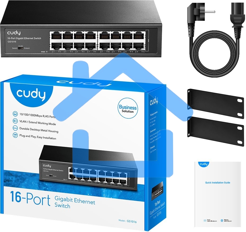 Коммутатор Cudy GS1016 (L2) 16x1Гбит/с неуправляемый