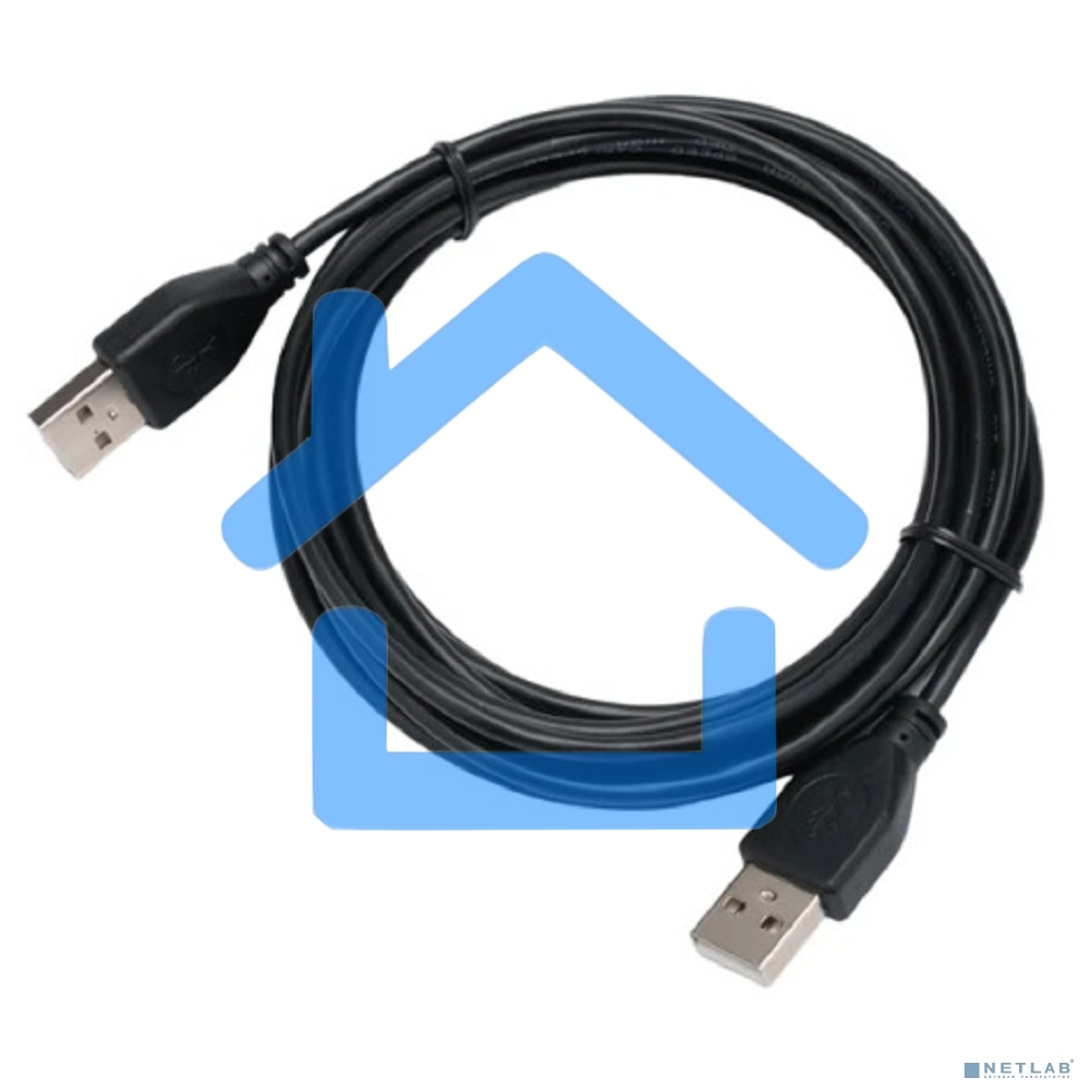 Кабель USB2.0 Cablexpert CC-USB2-AMAM-3M, AM/AM, экран, 28/26AWG, медь, Pro, 3м, черный, пакет