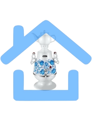 Самовар электрический CENTEK СТ-0091A Самовар Centek СТ-0091 A (белый+рисунок), 4.0л, 2300Вт, поддерж.t + LED индикатор, керам заварник