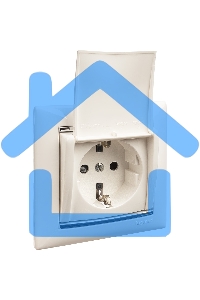 Розетка Valena с заземлением с крышкой (белая)