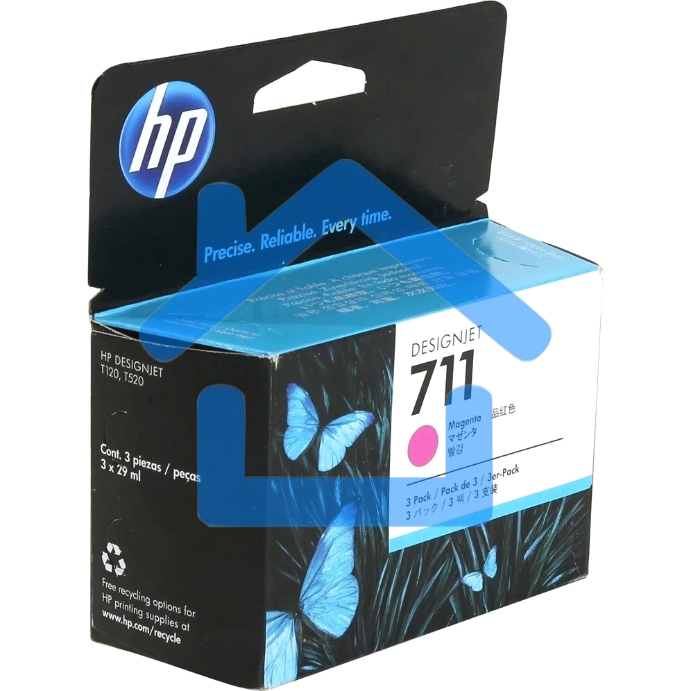 Картридж струйный HP №711 CZ135A пурпурный x3уп. для HP DJ T120/T520